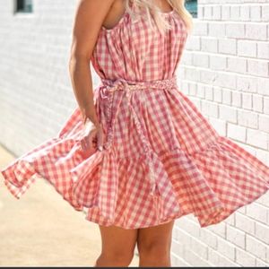 Impecable Pig Pink Plaid Dress
